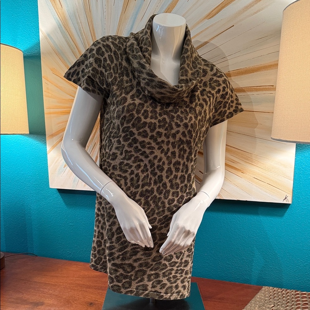 INC International Concepts Animal Print Cowl Neck Tunic